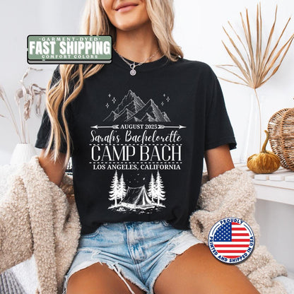 Personalized Bachelorette Camping T-shirt Comfort Colors Custom Bulk Camp Bach Bachelorette Shirt Bridal Party T-Shirt Bride Tribe Gift Idea