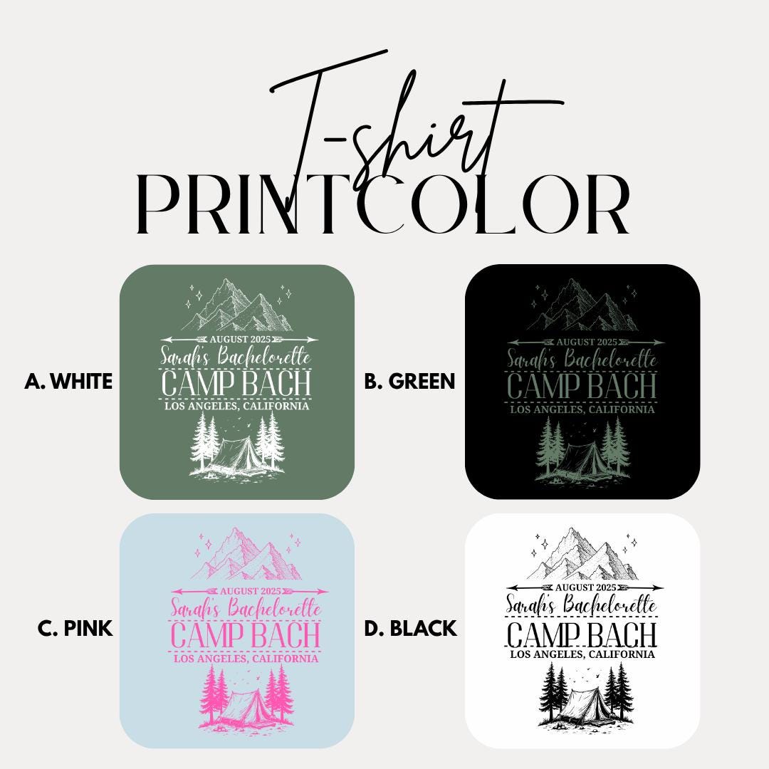 Personalized Bachelorette Camping T-shirt Comfort Colors Custom Bulk Camp Bach Bachelorette Shirt Bridal Party T-Shirt Bride Tribe Gift Idea