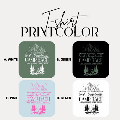 Personalized Bachelorette Camping T-shirt Comfort Colors Custom Bulk Camp Bach Bachelorette Shirt Bridal Party T-Shirt Bride Tribe Gift Idea