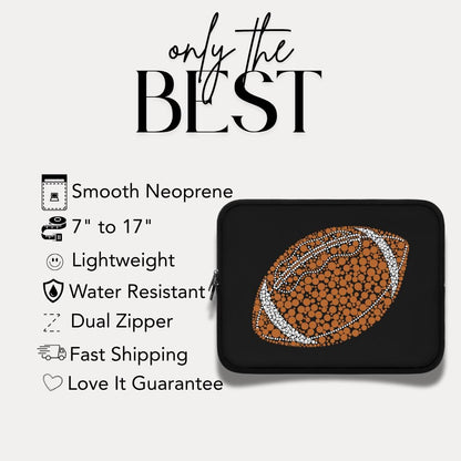 Football Dot Art Laptop Sleeve Stylish Sports Laptop Case for Players, Coaches & Fans Game Day Gift Idea