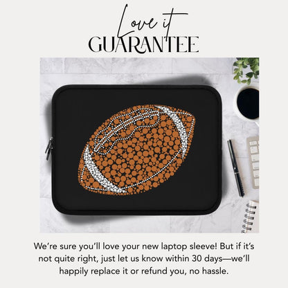 Football Dot Art Laptop Sleeve Stylish Sports Laptop Case for Players, Coaches & Fans Game Day Gift Idea