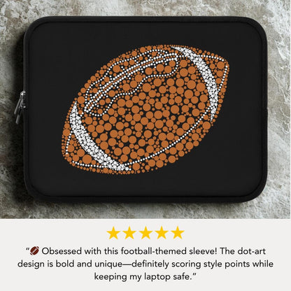 Football Dot Art Laptop Sleeve Stylish Sports Laptop Case for Players, Coaches & Fans Game Day Gift Idea