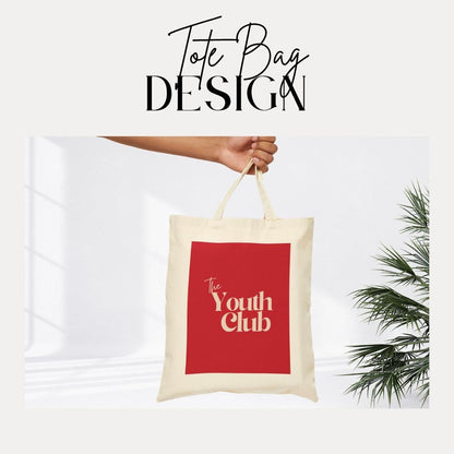 The Youth Club Cotton Canvas Tote Bag for Books, School, Shopping, Everyday Use Gift for Best Friends or Classmates Trendy Teen Gift Idea