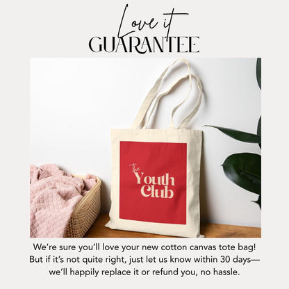 The Youth Club Cotton Canvas Tote Bag for Books, School, Shopping, Everyday Use Gift for Best Friends or Classmates Trendy Teen Gift Idea