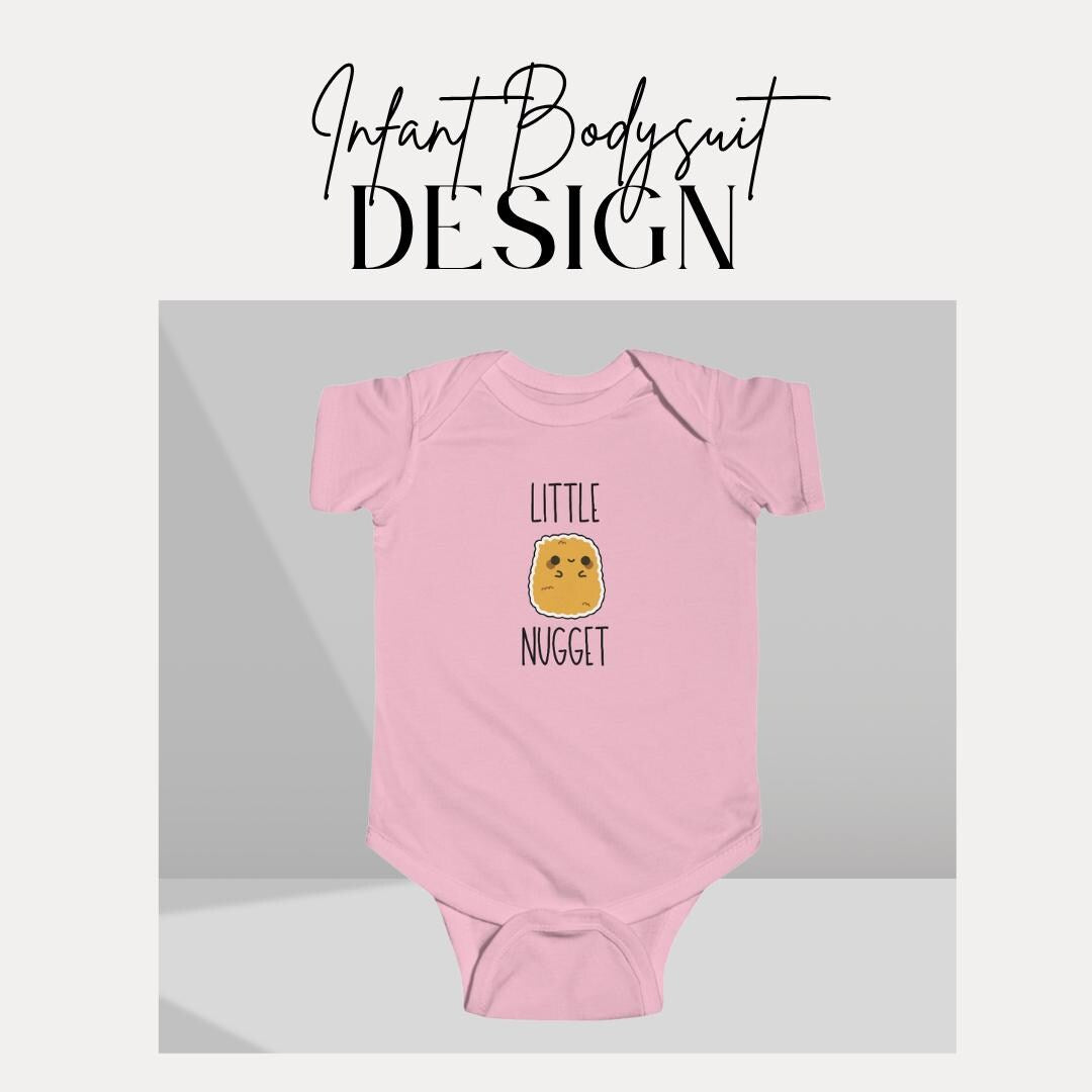 Funny Infant Fine Jersey Bodysuit with 'Little Nugget' Design Infant Gift Cute Baby Shower Outfit Newborn Clothes Baby Birthday Celebration