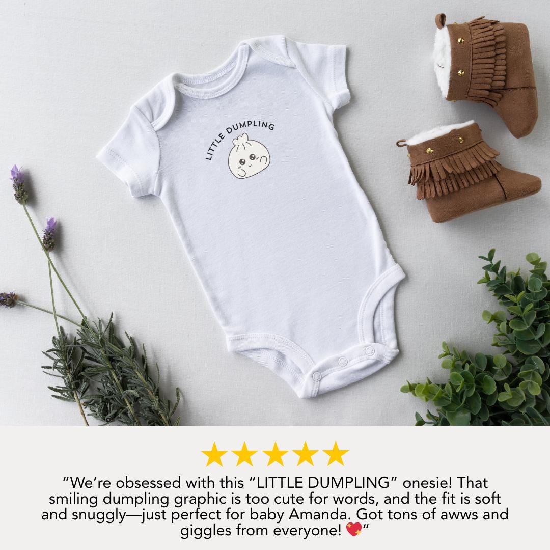 Little Dumpling Delight Cute Infant Fine Jersey Bodysuit Adorable Gift for Newborns Baby Shower Gift Newborn Essentials Funny Baby Onesie