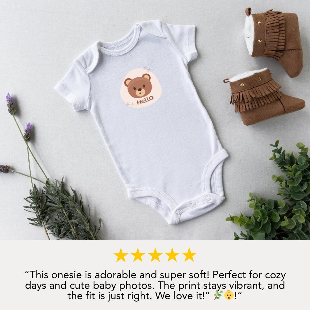 Cute Bear Infant Fine Jersey Bodysuit Newborn Baby Gift Toddler Outfit Cute Baby Clothes Adorable Baby Shower Gift Idea for New Parents