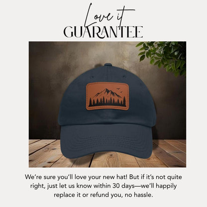 Mountain Adventure Leather Patch Dad Hat Outdoor Dad Cap Gift for Dad Hiking Hat Unisex Cap for Hiking, Camping, & Outdoor Travel Gift