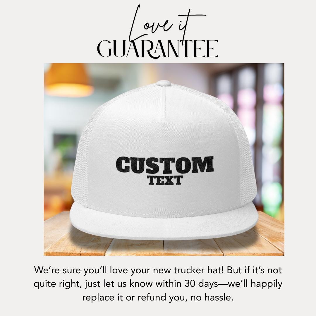 Personalized Embroidered 5 Panel Trucker Hat Custom Trucker Cap Gift for Him or Her Adjustable Unisex Cap Custom Text Hat Trendy Custom Cap
