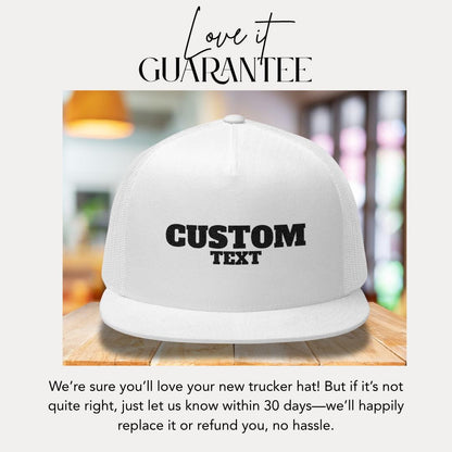 Personalized Embroidered 5 Panel Trucker Hat Custom Trucker Cap Gift for Him or Her Adjustable Unisex Cap Custom Text Hat Trendy Custom Cap
