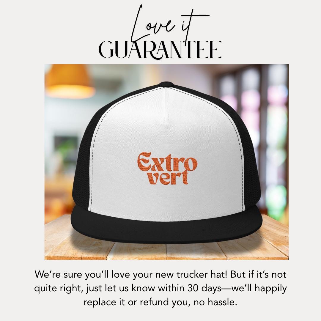 Extrovert Embroidered 5 Panel Trucker Hat Extrovert Trucker Cap Gift for Him or Her Hat Gift for Social Butterflies Hat for Outgoing People