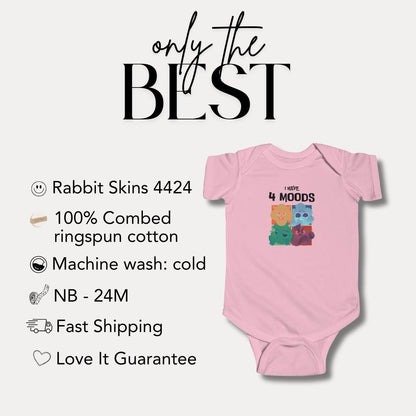 Infant Mood Fine Jersey Bodysuit Cute Baby Onesie for New Parents Funny Baby Gift Toddler Outfit Adorable Baby Shower Present Kids Clothing