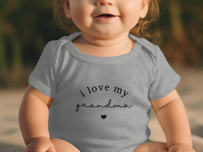 I Love My Grandma Infant Fine Jersey Bodysuit Sweet Infant Onesie for Baby Girl or Boy Grandma Gift Idea Grandmother Present Grandbaby Gift