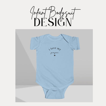 I Love My Papa Infant Fine Jersey Bodysuit Baby Shower Outfit Baby Clothes for Grandparents Day Adorable Onesie Gift for Baby from Papa