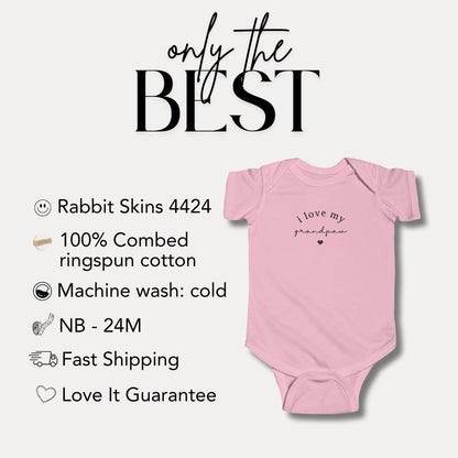 I Love My Grandpaw Infant Fine Jersey Bodysuit Adorable Baby Shower Outfit Newborn Keepsake for Grandparents Day Grandpaw Gift Baby Onesie
