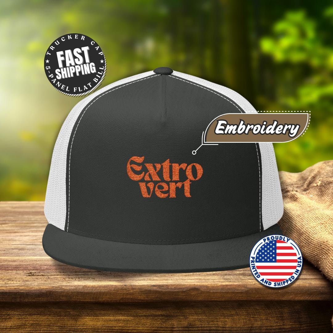 Extrovert Embroidered 5 Panel Trucker Hat Extrovert Trucker Cap Gift for Him or Her Hat Gift for Social Butterflies Hat for Outgoing People