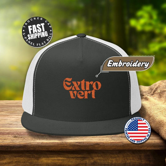 Extrovert Embroidered 5 Panel Trucker Hat Extrovert Trucker Cap Gift for Him or Her Hat Gift for Social Butterflies Hat for Outgoing People