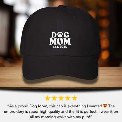 Classic Mom Cap Embroidered Dog Mom EST. 2025 Design Gift for Pet Lovers Dog Mom Gift Idea Outdoor Dog Walker Cap Gift for Dog Mom Dog Owner