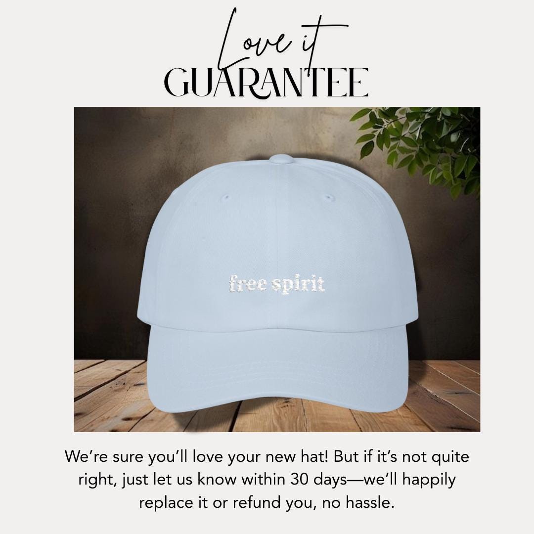 Classic Dad Cap Embroidered Free Spirit Quote Hat for Free Thinkers Inspirational Saying Cap Unique Unisex Gift Idea Hat Gift for Her or Him