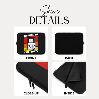 Retro Gamer Laptop Sleeve - Made in the 80's, Gaming Gift, Retro Design, Perfect for Gamers, Unique Tech Accessories