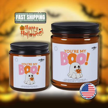You're My Boo Halloween Scented Soy Candle Cute Ghost Fall Cute Candle Gift Spooky Season Home Decor Perfect for Trick or Treat Boo Basket