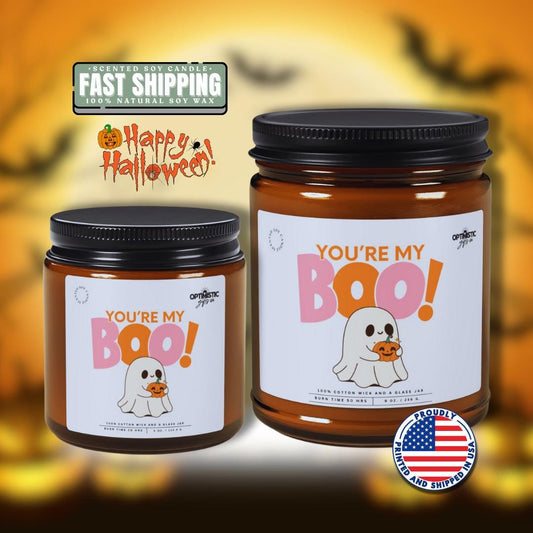 You're My Boo Halloween Scented Soy Candle Cute Ghost Fall Cute Candle Gift Spooky Season Home Decor Perfect for Trick or Treat Boo Basket