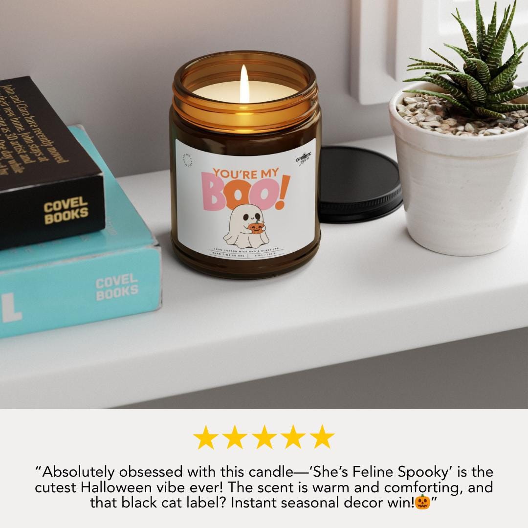 You're My Boo Halloween Scented Soy Candle Cute Ghost Fall Cute Candle Gift Spooky Season Home Decor Perfect for Trick or Treat Boo Basket