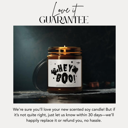 Hey Boo! Halloween Spooky Scented Soy Candle Halloween Decor Spooky Cute Fall Decor Trick or Treat Candle Spooky Cute Ghost Gift Candle
