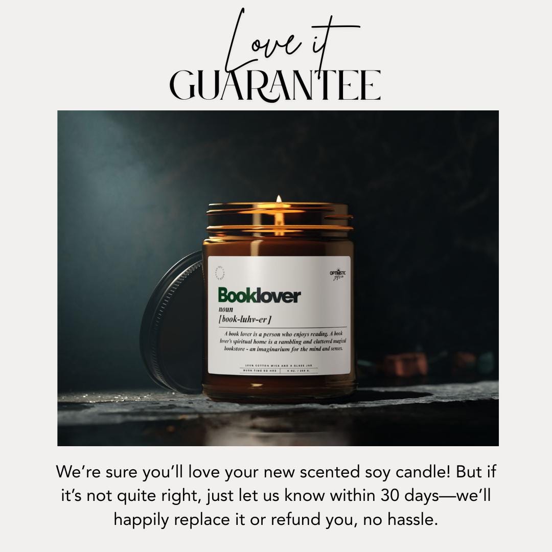 Booklover Scented Soy Candle Gift for Book Lovers Relaxation Candle Amber Jar Candle for Readers & Bibliophiles Relaxing Aromatherapy Gift