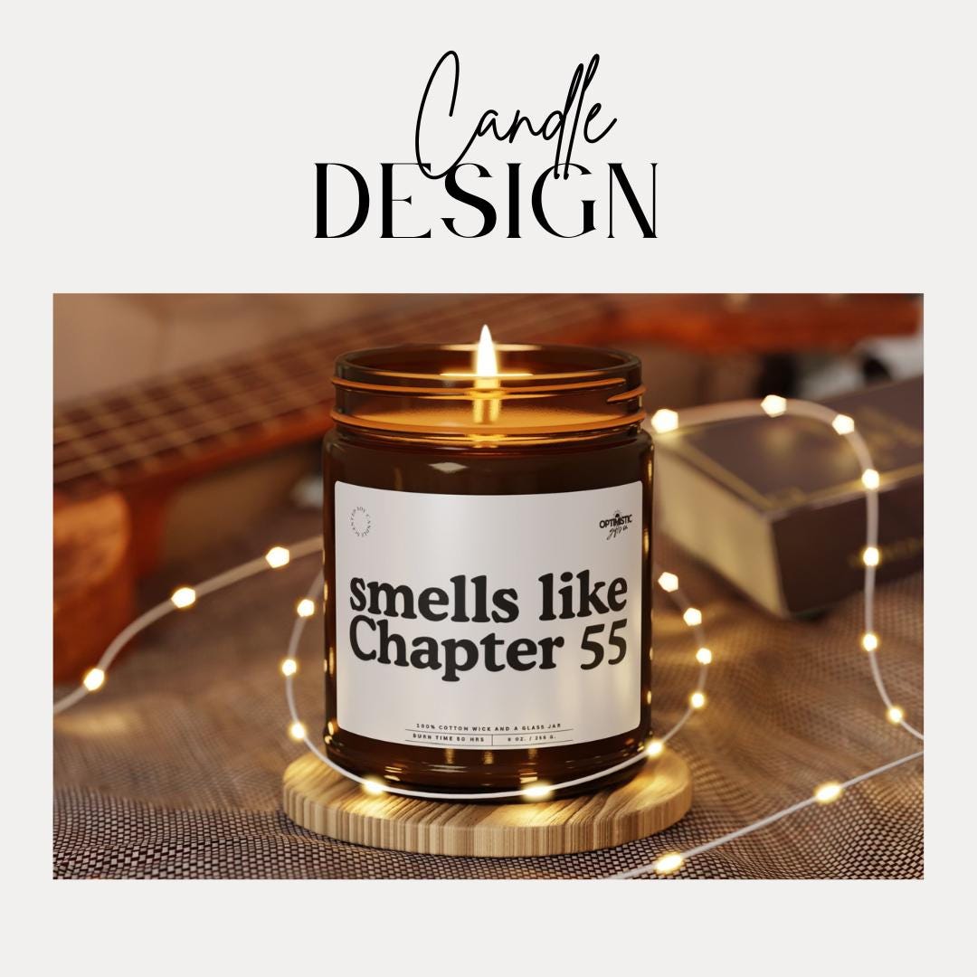 Smells Like Chapter 55 Scented Soy Candle Cozy Book Lover Gift Bookish Candle Relaxing Home Decor Birthday Gift for Readers Bookworm Decor
