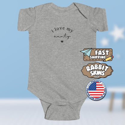 I Love My Aunty Infant Fine Jersey Bodysuit Aunty Gift for Newborn Aunty Baby Shower Gift New Baby Gift from Aunty Cute Baby Clothing Idea