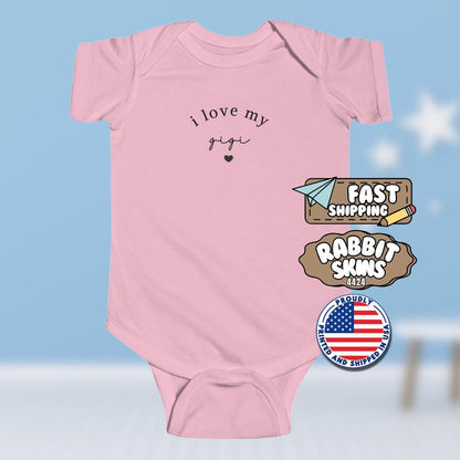 I Love My Gigi Infant Fine Jersey Bodysuit Cute Gift for Newborns Gigi Baby Gift Idea Cute Baby Shower Present Gift for Gigi's Little Love