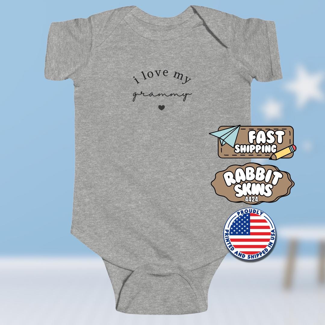 I Love My Grammy Infant Fine Jersey Bodysuit Gift for Newborns Grammy Baby Gift Idea Cute Baby Shower Present Gift for Grammy's Little Love