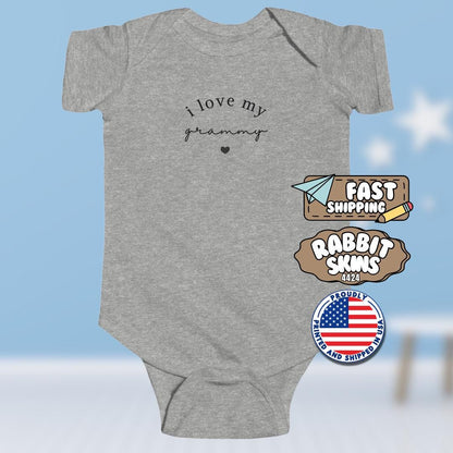 I Love My Grammy Infant Fine Jersey Bodysuit Gift for Newborns Grammy Baby Gift Idea Cute Baby Shower Present Gift for Grammy's Little Love