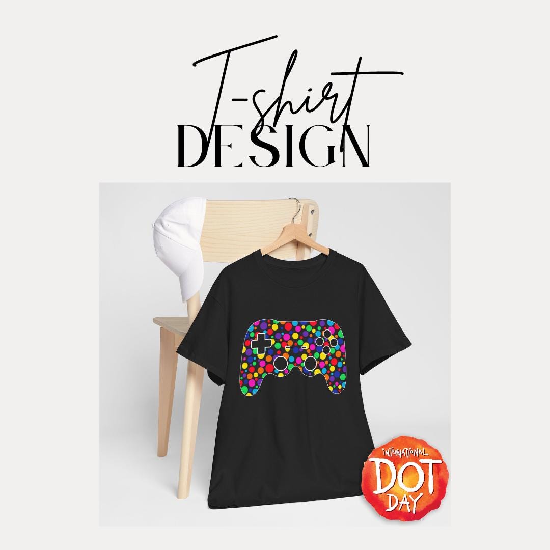 Happy Dot Day T-Shirt American Flag Dot Art Shirt Gildan 5000 Unisex Heavy Cotton Tee Patriotic Polka Dot Graphic Tee Dot Day Celebration