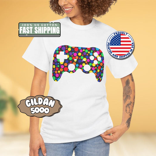 Happy Dot Day T-Shirt American Flag Dot Art Shirt Gildan 5000 Unisex Heavy Cotton Tee Patriotic Polka Dot Graphic Tee Dot Day Celebration