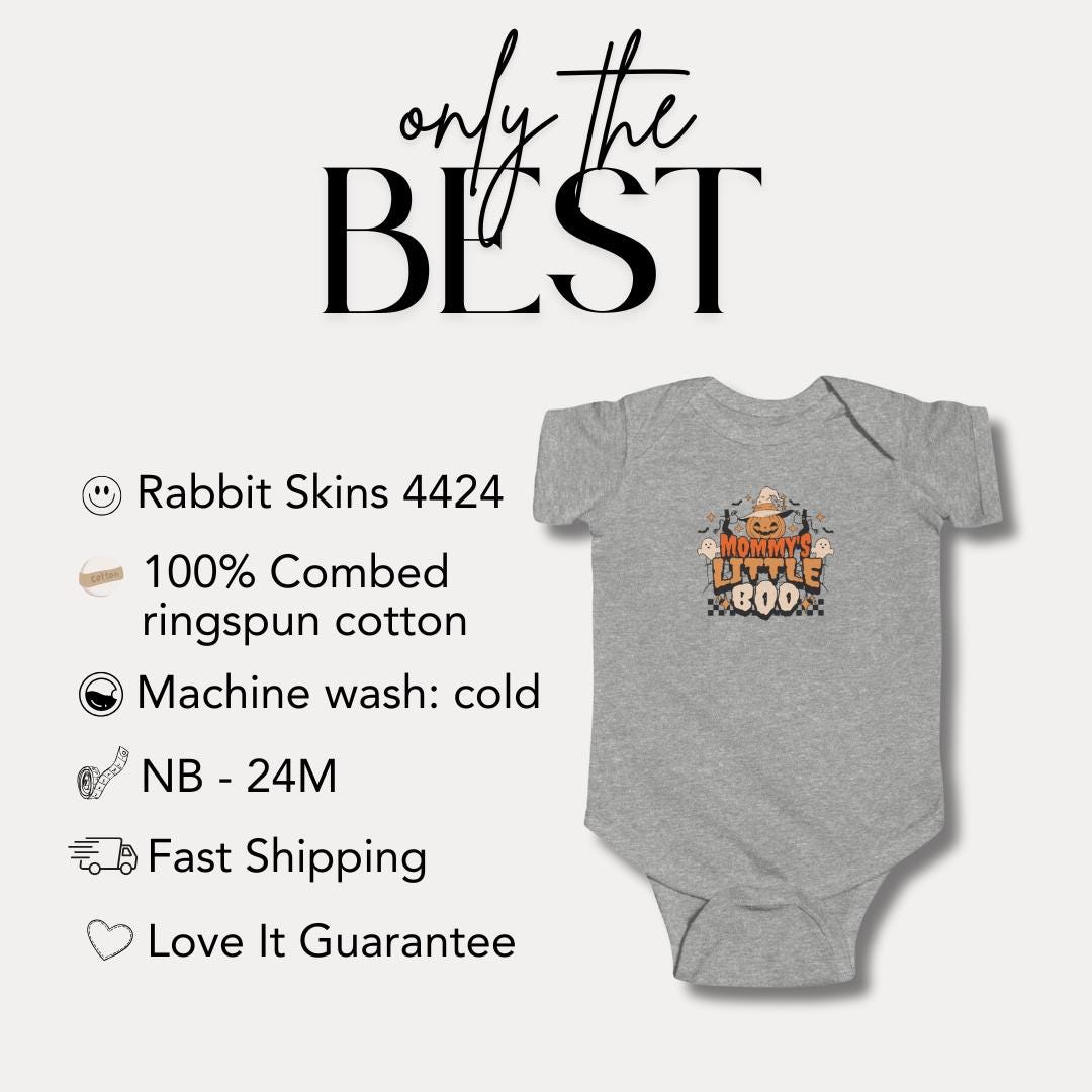 Daddy's Little Boo Infant Fine Jersey Bodysuit Gift for New Parents Halloween Baby Apparel Baby Shower Gift Adorable Halloween Baby Clothes