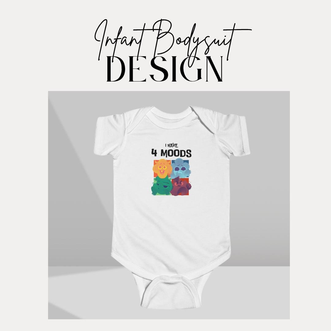 Infant Mood Fine Jersey Bodysuit Cute Baby Onesie for New Parents Funny Baby Gift Toddler Outfit Adorable Baby Shower Present Kids Clothing