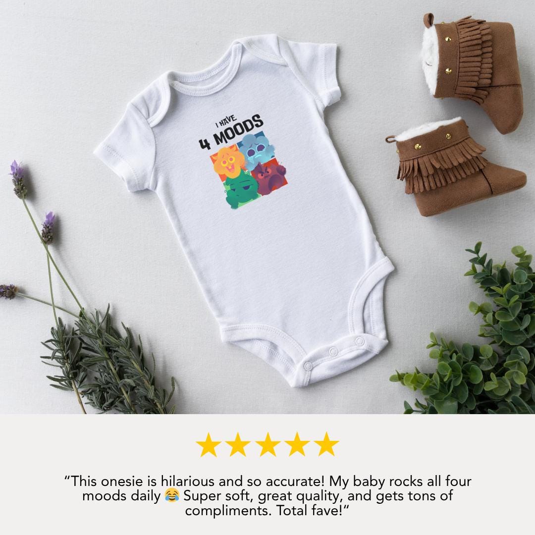 Infant Mood Fine Jersey Bodysuit Cute Baby Onesie for New Parents Funny Baby Gift Toddler Outfit Adorable Baby Shower Present Kids Clothing