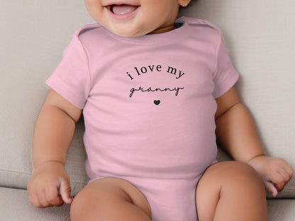 I love my granny baby onesie, cute infant bodysuit, grandma lover baby outfit, baby shower gift, adorable baby clothes, newborn romper