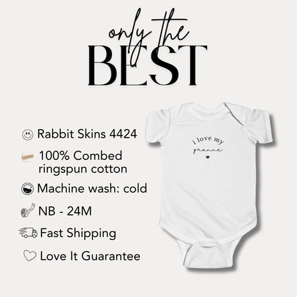 I Love My Granne Infant Fine Jersey Bodysuit Sweet Infant Onesie for Baby Girl or Boy Granne Gift Idea Granne Onesie Present Grandbaby Gift