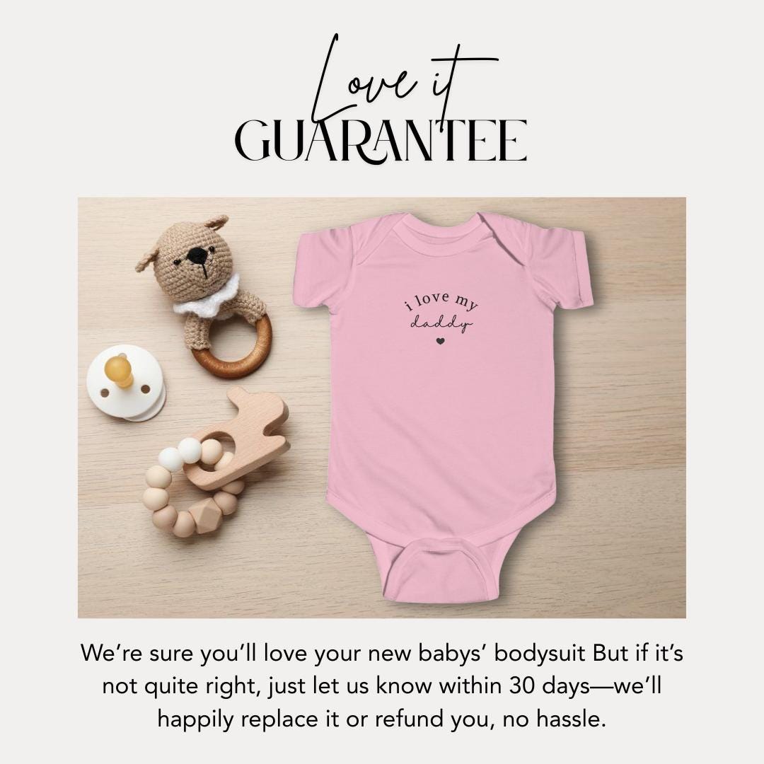 I Love My Daddy Infant Fine Jersey Bodysuit Cute Father's Day Infant One-Piece Baby Gift Idea for Dad Newborn Outfit for Daddy’s Little One