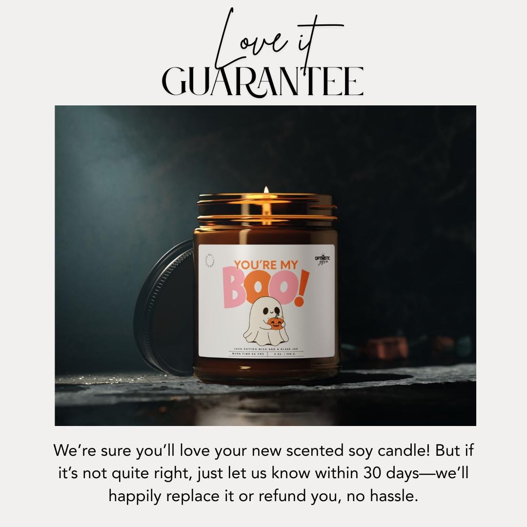You're My Boo Halloween Scented Soy Candle Cute Ghost Fall Cute Candle Gift Spooky Season Home Decor Perfect for Trick or Treat Boo Basket