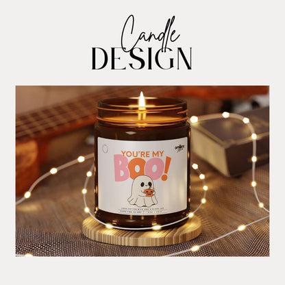 You're My Boo Halloween Scented Soy Candle Cute Ghost Fall Cute Candle Gift Spooky Season Home Decor Perfect for Trick or Treat Boo Basket