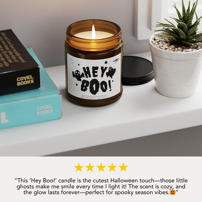 Hey Boo! Halloween Spooky Scented Soy Candle Halloween Decor Spooky Cute Fall Decor Trick or Treat Candle Spooky Cute Ghost Gift Candle