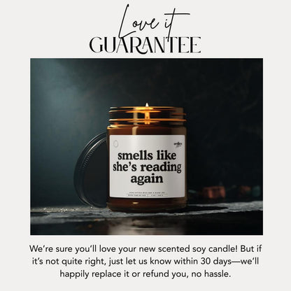 Smells Like She's Reading Again Scented Soy Candle for Book Lovers Literary Gift for Her Bookish Soy Candle Reader Candle for Bibliophiles
