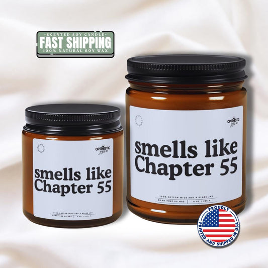 Smells Like Chapter 55 Scented Soy Candle Cozy Book Lover Gift Bookish Candle Relaxing Home Decor Birthday Gift for Readers Bookworm Decor
