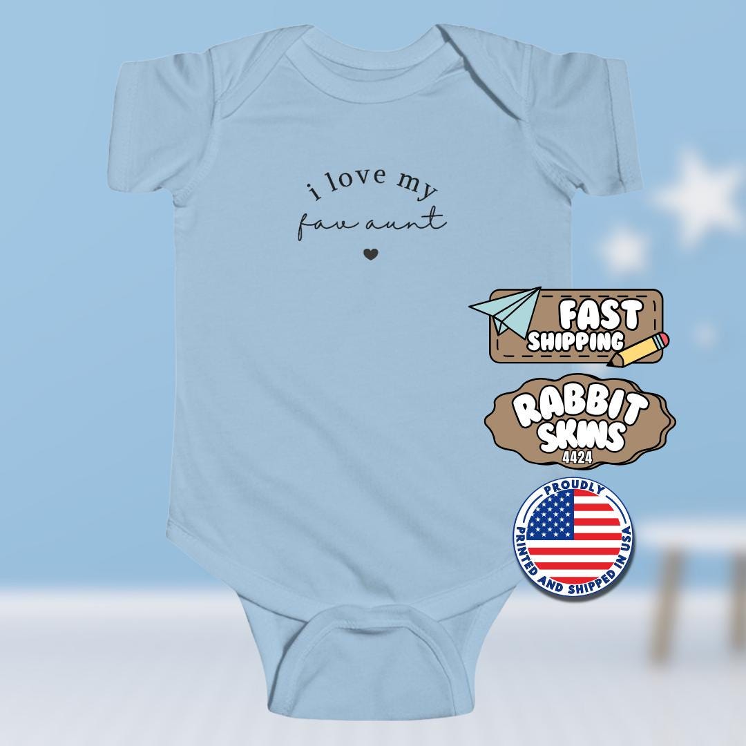 I Love My Fav Aunt Infant Fine Jersey Bodysuit Aunt Gift for Newborn Aunt Baby Shower Gift New Baby Gift from Aunt Cute Baby Clothing Idea