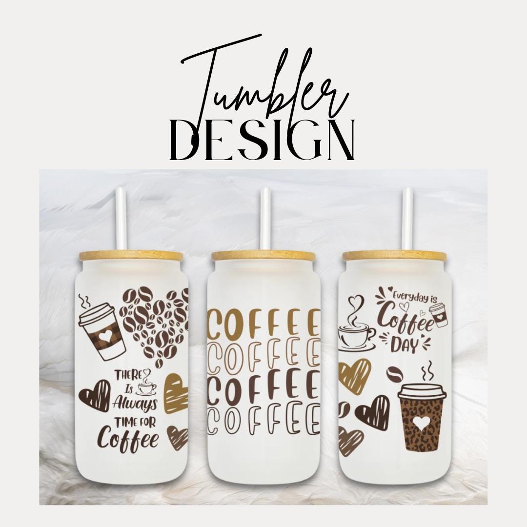 Coffee Lover 16oz Frosted Glass Cup with Bamboo Lid & Straw Cute Aesthetic Iced Coffee Glass Mug Gift Barista Gift for Coffee Addict Cup