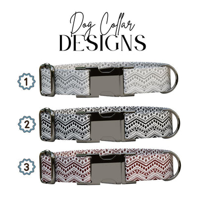Personalized Boho Aztec Dog Collar with Name Engraved Cute and Soft Adjustable Collar & Leash Set, Black or Gold Buckle, Dog Gift (OG-09)